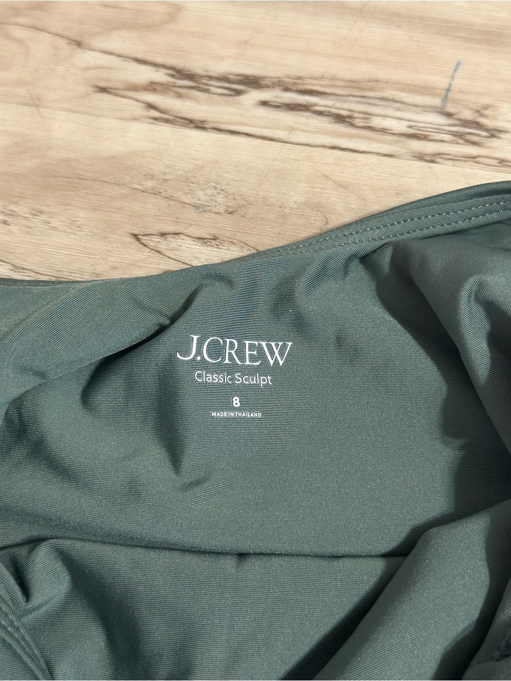 J Crew Simply Sage Green Lana One Piece in Classic Sculpt Womens Size 8 new - Picture 6 of 9